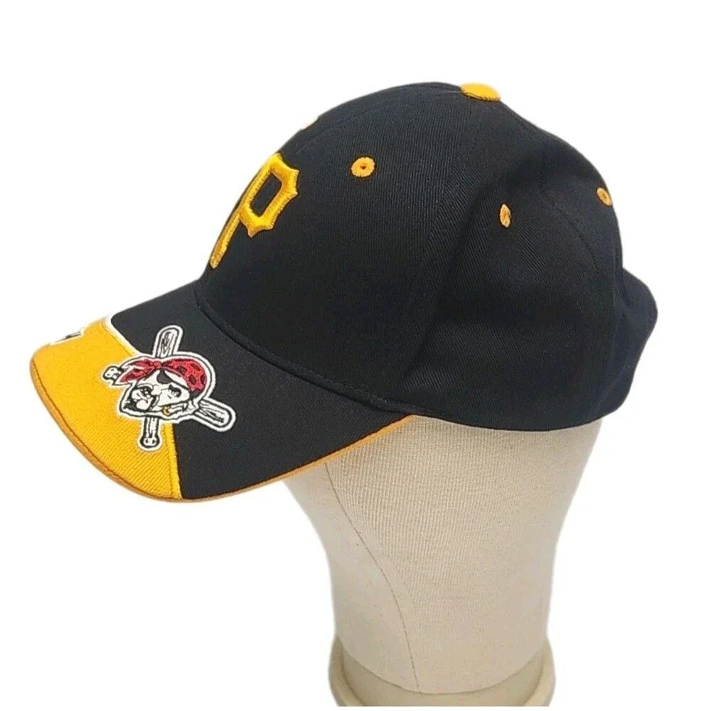 Pittsburgh Pirates Hat MLB Black Gold Adjustable Strapback Cap Fan Favorite OSFA